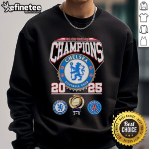 2025 Chelsea Football Club sweatshirt celebrating Original FIFA Club World Cup Champions, stylish and comfortable design.