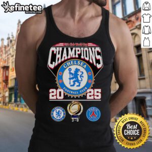 2025 Chelsea Football Club tank top celebrating their FIFA Club World Cup Champions title, featuring the original design.
