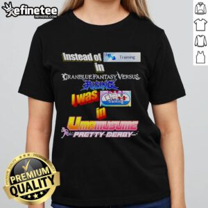 Alt Text: Original Instead of Training in Granblue Fantasy Versus Rising Ladies Tee featuring vibrant graphics and stylish design.