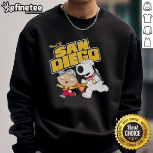Alt Text: Original Road to San Diego Family Guy sweatshirt featuring vibrant graphics and a cozy design for fans.