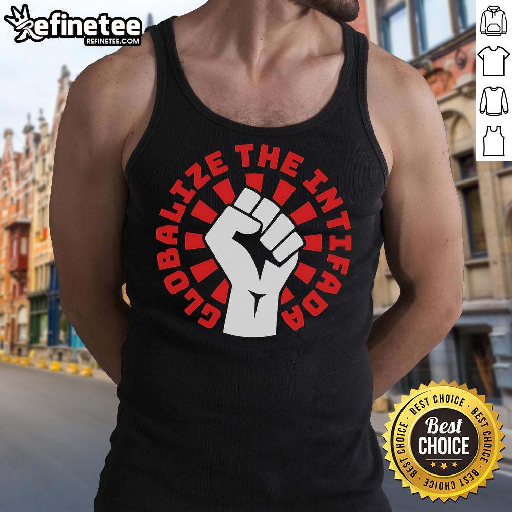 Premium Globalize the Intifada Zohran Fist Hand Tank Top featuring a bold graphic design, ideal for activists and fashion enthusiasts.