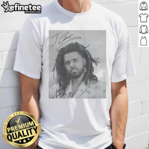 Premium J. Cole Sign Portrait T-Shirt featuring a stylish graphic of J. Cole, perfect for fans and casual wear.
