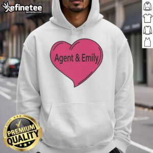 Pretty Agent wearing an Emily Heart Hoodie, showcasing a stylish and cozy look perfect for casual outings.