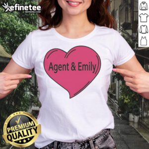 Pretty Agent and Emily Heart Ladies Tee featuring vibrant graphics and a stylish design, perfect for casual wear.