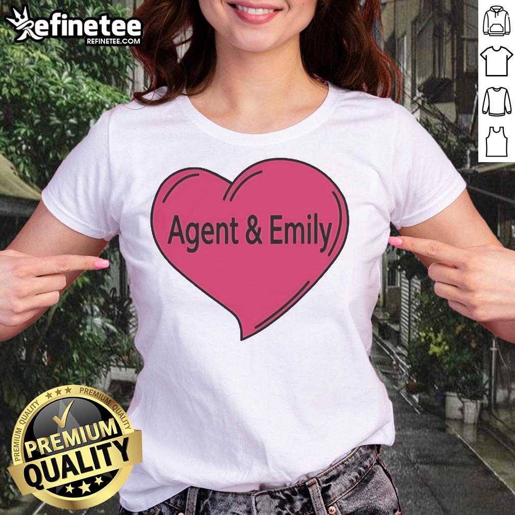 Pretty Agent and Emily Heart Ladies Tee featuring vibrant graphics and a stylish design, perfect for casual wear.