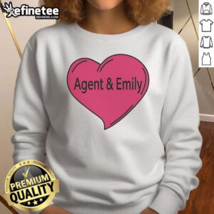 Pretty Agent and Emily Heart Sweatshirt featuring a stylish heart design, perfect for cozy casual wear.