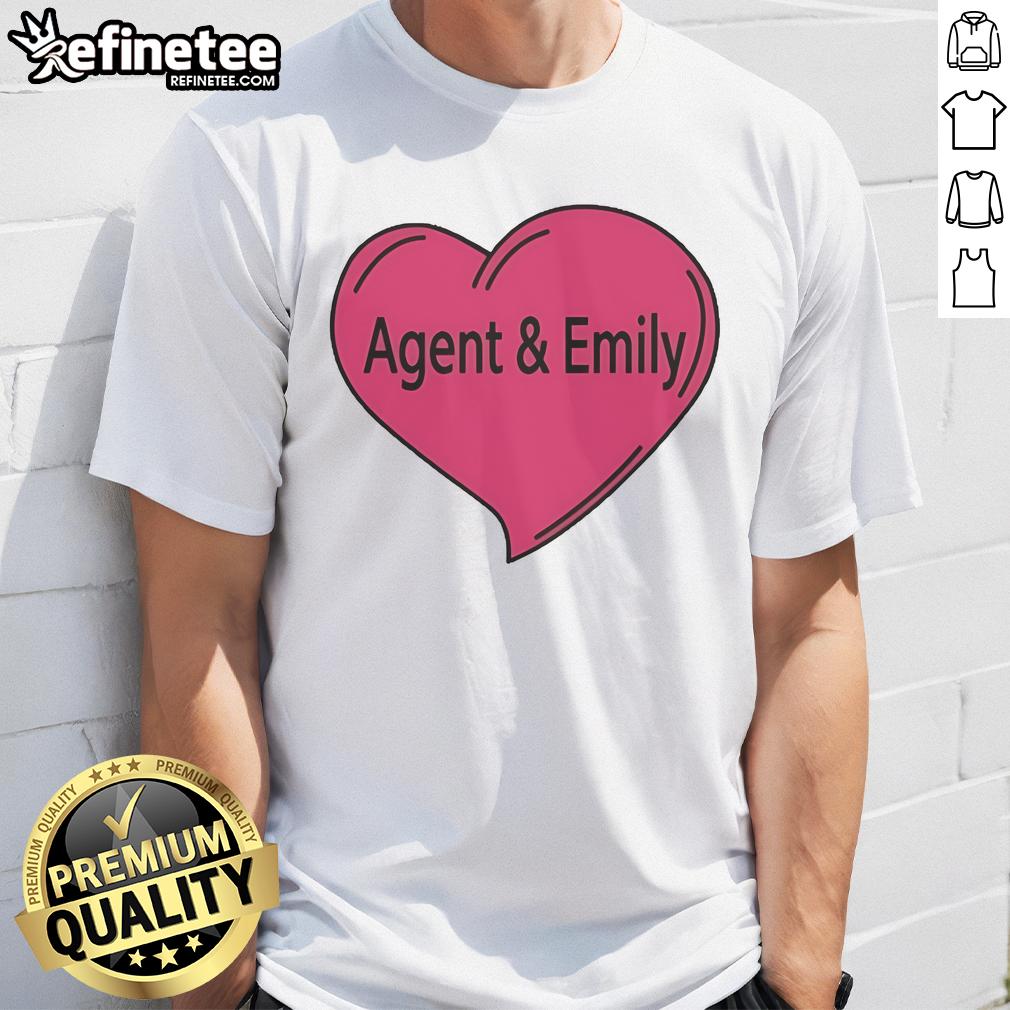 Pretty Agent and Emily Heart T-Shirt featuring bold graphics and vibrant colors, perfect for casual wear.