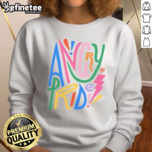 Pretty Angry Pride Sweatshirt featuring vibrant colors and bold graphics celebrating LGBTQ+ pride and individuality.