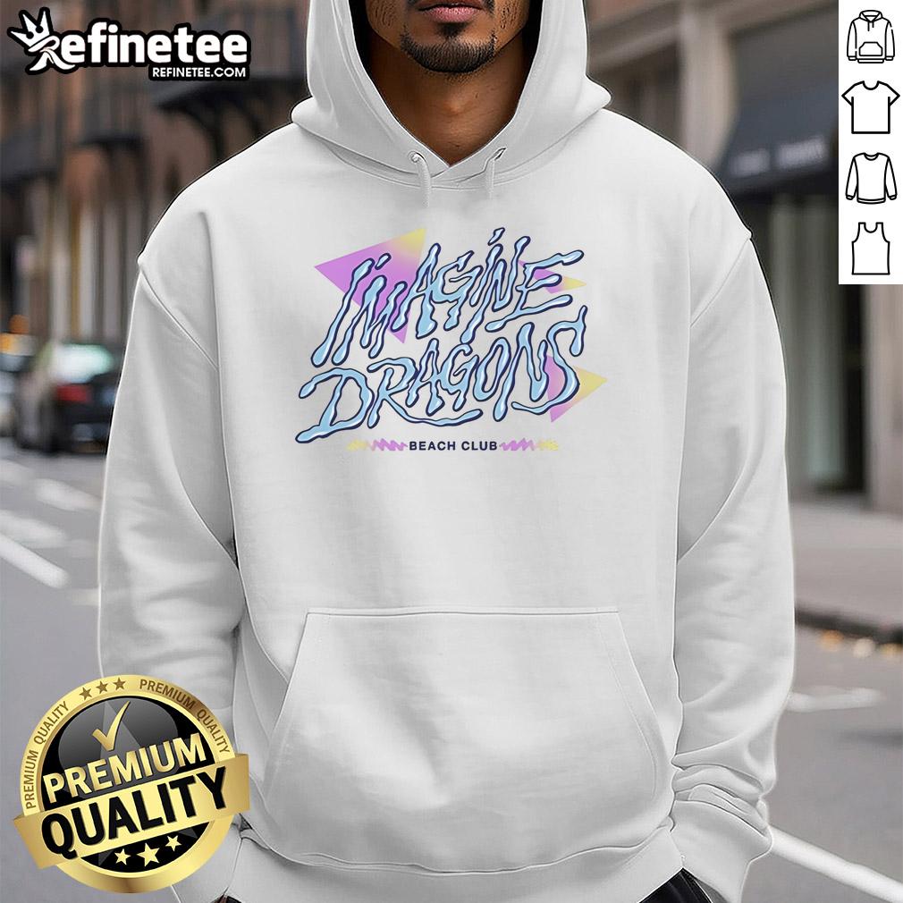 Stylish Imagine Dragons beach club hoodie, featuring vibrant colors and comfortable design, perfect for fans and beach lovers.