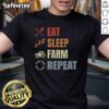 Awesome Eat Sleep Farm Repeat Farmer Vintage T-Shirt showcasing a rustic design perfect for agriculture enthusiasts.