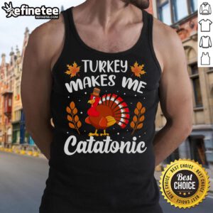 Funny turkey graphic on a tank top, perfect for Thanksgiving nap lovers. Ideal for festive gatherings and holiday humor.