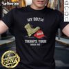 Hot My Dd214 Trumps Your Maga Hat T-Shirt featuring bold graphics and a military theme, perfect for patriotic fashion.