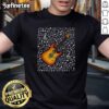 Alt Text: Electric guitar t-shirt featuring musical notes, perfect for music teachers and guitarists.