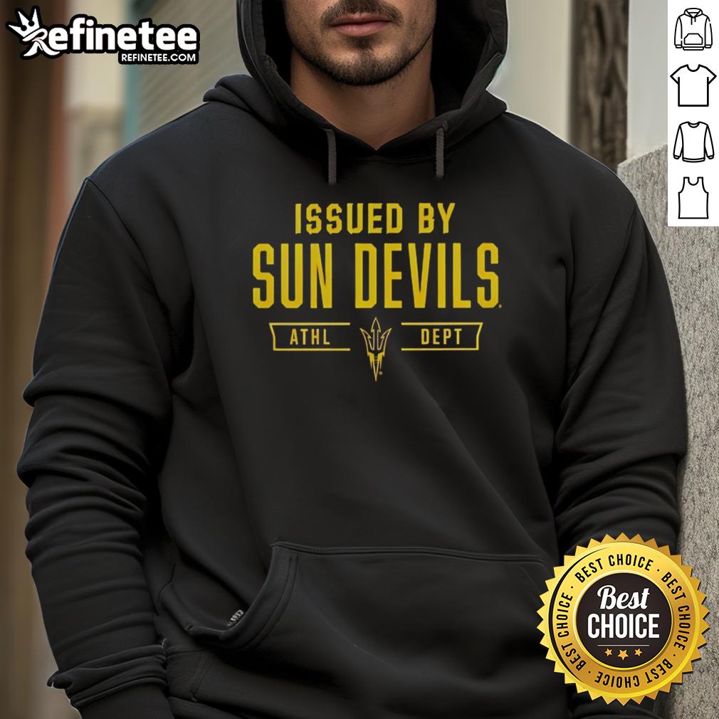 Official Arizona State Sun Devils hoodie issued by the Sun Devils Athletic Department, showcasing team spirit and style.