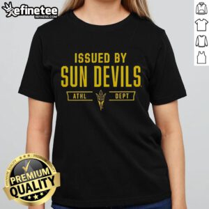 Official Arizona State Sun Devils ladies tee from the Sun Devils Athletic Department, showcasing school pride and style.
