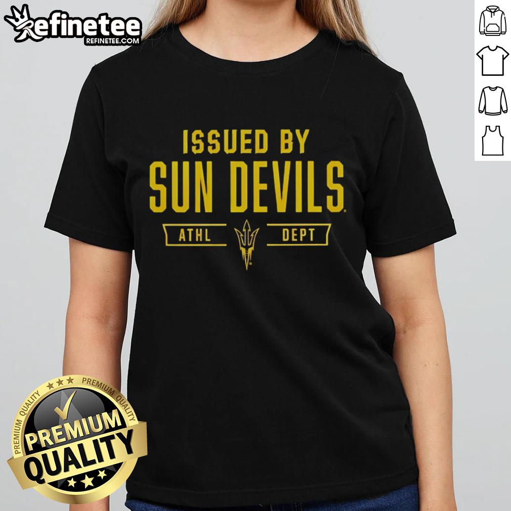 Official Arizona State Sun Devils ladies tee from the Sun Devils Athletic Department, showcasing school pride and style.