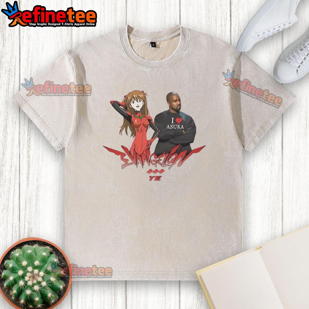 Official Asuka X Kanye West washed t-shirt featuring unique graphic design, perfect for fans and streetwear enthusiasts.