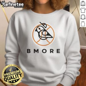Official Baltimore Orioles logo sweatshirt featuring the Bmore Bird design, perfect for fans and casual wear.