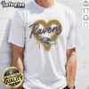 Official Baltimore Ravens Football Spray Heart T-Shirt featuring a vibrant design, perfect for fans and game day attire.