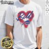 Official Buffalo Bills Football Spray Heart T-Shirt featuring a stylish design for fans of the Buffalo Bills.