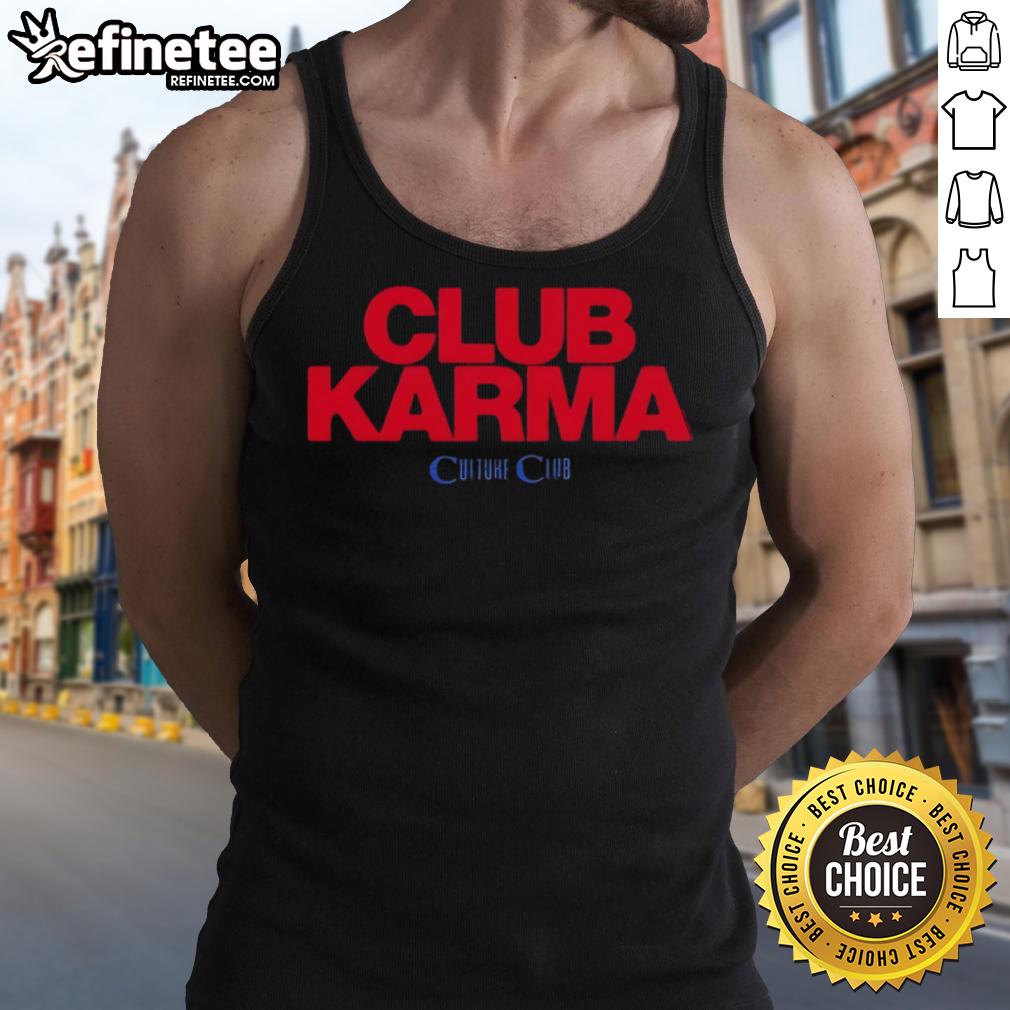 Official Culture Club Karma Black Tank Top featuring a stylish design, perfect for fans and casual wear.