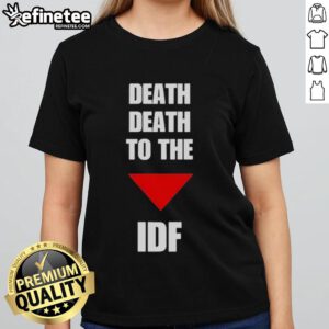 Official Death to the IDF Ladies Tee featuring bold graphics and a stylish design for activism and fashion.
