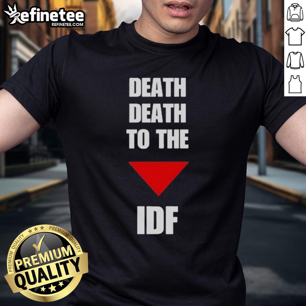 Official Death To The IDF T-Shirt featuring bold graphics and provocative slogan, perfect for statement fashion.