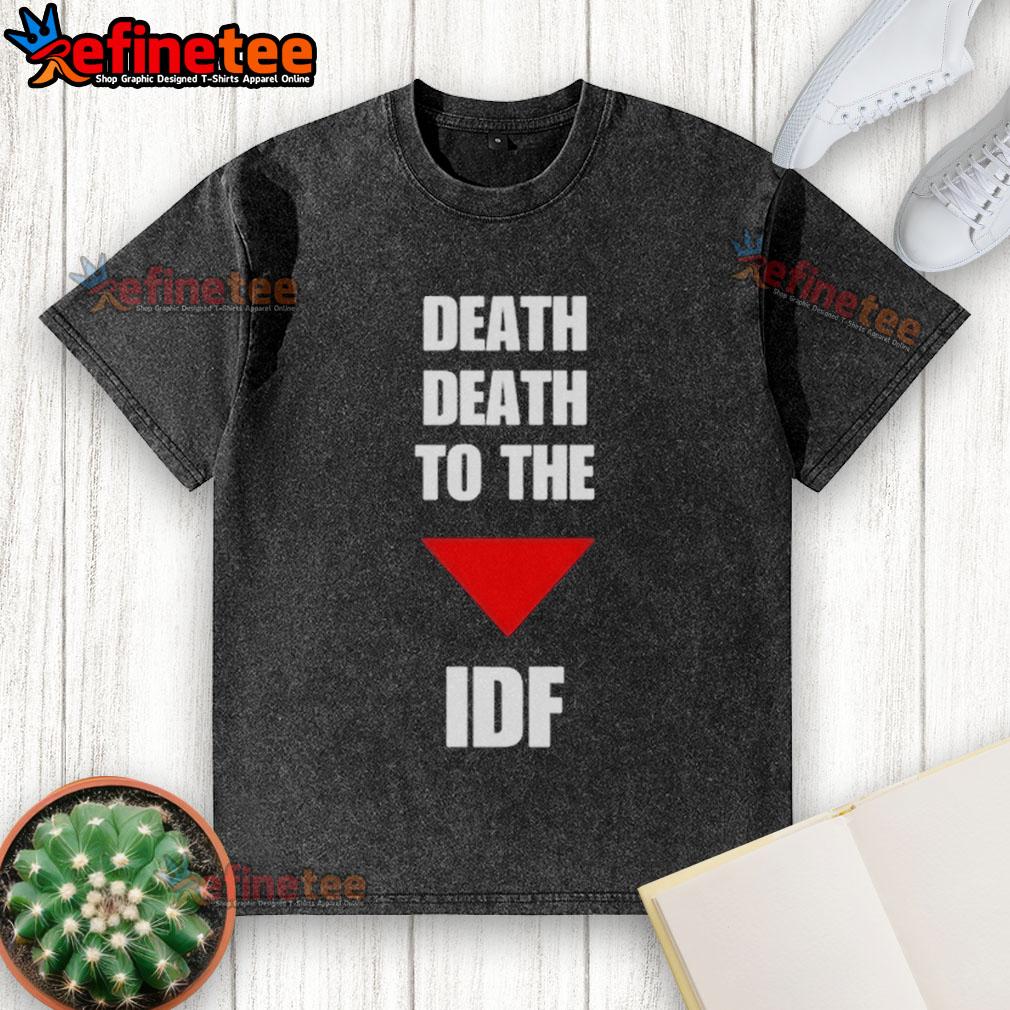 Official Death to the IDF washed t-shirt featuring a bold graphic design, perfect for making a statement in streetwear.