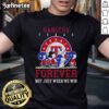 Alt Text: Official Peanuts Charlie Brown Snoopy Texas Rangers Baseball Forever T-Shirt for fans, celebrating team spirit.