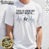 Official This Is How My Heart Beats Miami Marlins T-Shirt featuring vibrant team colors and logo, perfect for fans.