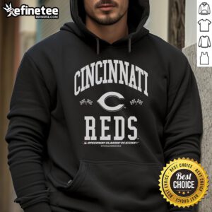 Premium Cincinnati Reds 2025 MLB Speedway Classic Flag Arch Hoodie in vibrant red and white, perfect for fans.