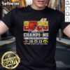 2025 Iowa State Cyclones vs Hawkeyes Champs football helmet T-shirt design featuring vibrant team colors and logos.