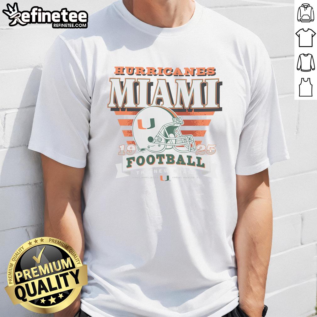 Alt Text: Good Miami Hurricanes Stripe Splash T-Shirt featuring vibrant colors and a stylish design, perfect for fans.