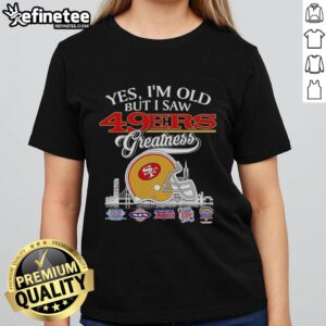 San Francisco 49ers skyline helmet ladies tee, showcasing pride and nostalgia for football greatness.