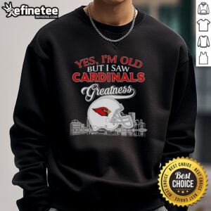 Vintage St. Louis Cardinals sweatshirt featuring skyline and helmet design, celebrating sports greatness and nostalgia.