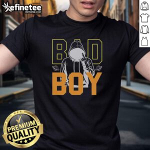 Alt Text: Nice Bad Boy Streetwear Rebel Graphic T-Shirt featuring bold rebel design on a stylish black tee for urban fashion.