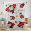 Nice Cute Ladybug Cartoon Blanket Fleece Customized Blanket