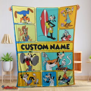 Nice Disney Cartoon Goofy With Friends Blanket Fleece Customized Blanket