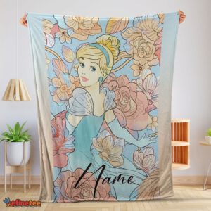 Nice Disney Cinderella Elegant Princess Bloom Blanket Fleece Customized Blanket