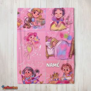 Nice Disney Cute Kids Princess Sketches Blanket Fleece Customized Blanket