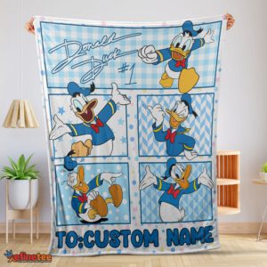 Nice Disney Donald Duck With Signature And Friends Donald Duck Moods Blanket Customize Blanket