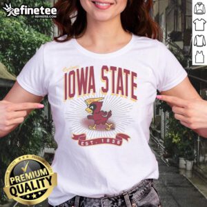 Alt Text: Vintage Iowa State Cyclones Prime Play ladies tee showcasing team spirit and stylish design for fans.