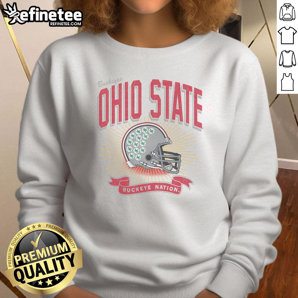 Cozy Nice Ohio State Buckeyes Prime Play sweatshirt in scarlet and gray, perfect for game day or casual wear.