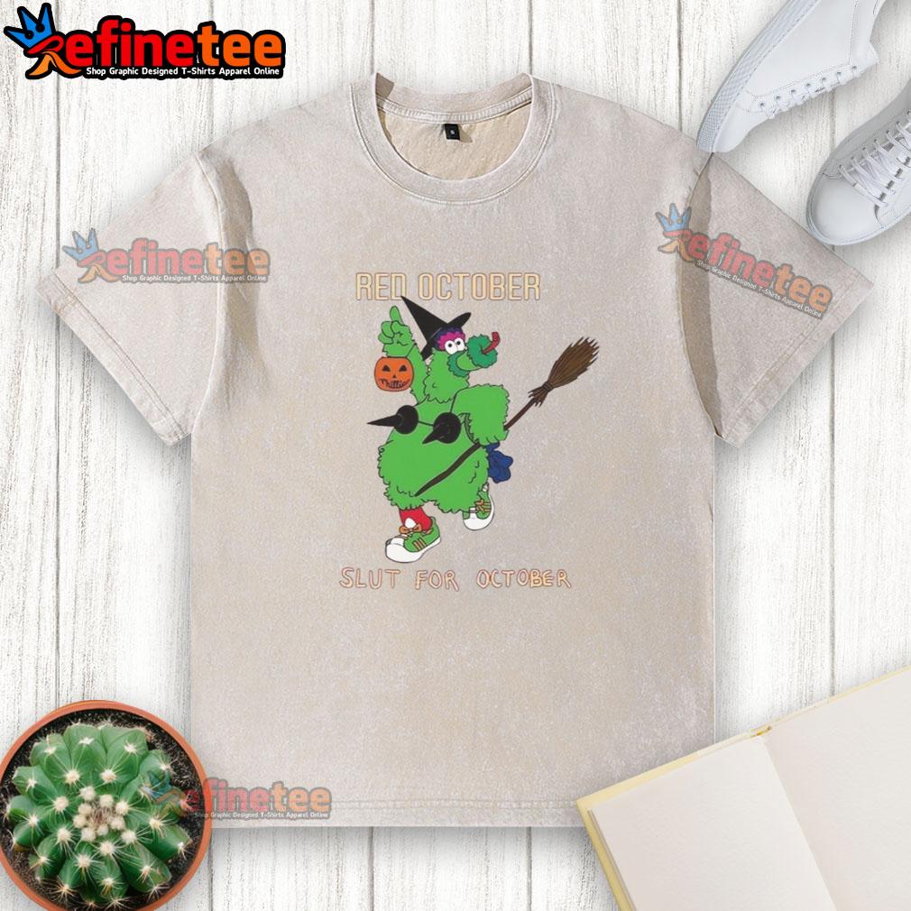 Alt Text: Philadelphia Phillies' Phillie Phanatic in a Red October Halloween T-shirt, perfect for sports fans celebrating October.