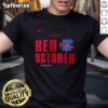 Nice Red October Philadelphia Phillies 2025 MLB postseason t-shirt showcasing team pride and festive spirit.