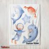 Nice Sea's Treasures Narwhal Dolphin Crab Starfish Scuba Divers Blanket Fleece Customized Blanket