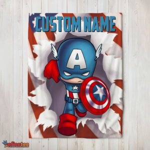 Nice Superhero Marvel Avenger Chibi Captain America Blanket Fleece Customized Blanket