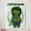 Nice Superhero Marvel Avenger Chibi Hulk Blanket Fleece Customized Blanket