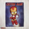 Nice Superhero Marvel Avenger Chibi Iron Man Blanket Fleece Customized Blanket