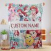 Nice The Little Mermaid Blanket Ariel Princess Fleece Family Princess Customized Blanket